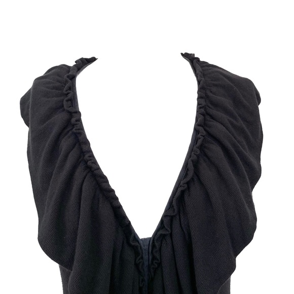Robert Rodriguez Black Ribbed Ruffle Top - Picture 4 of 8